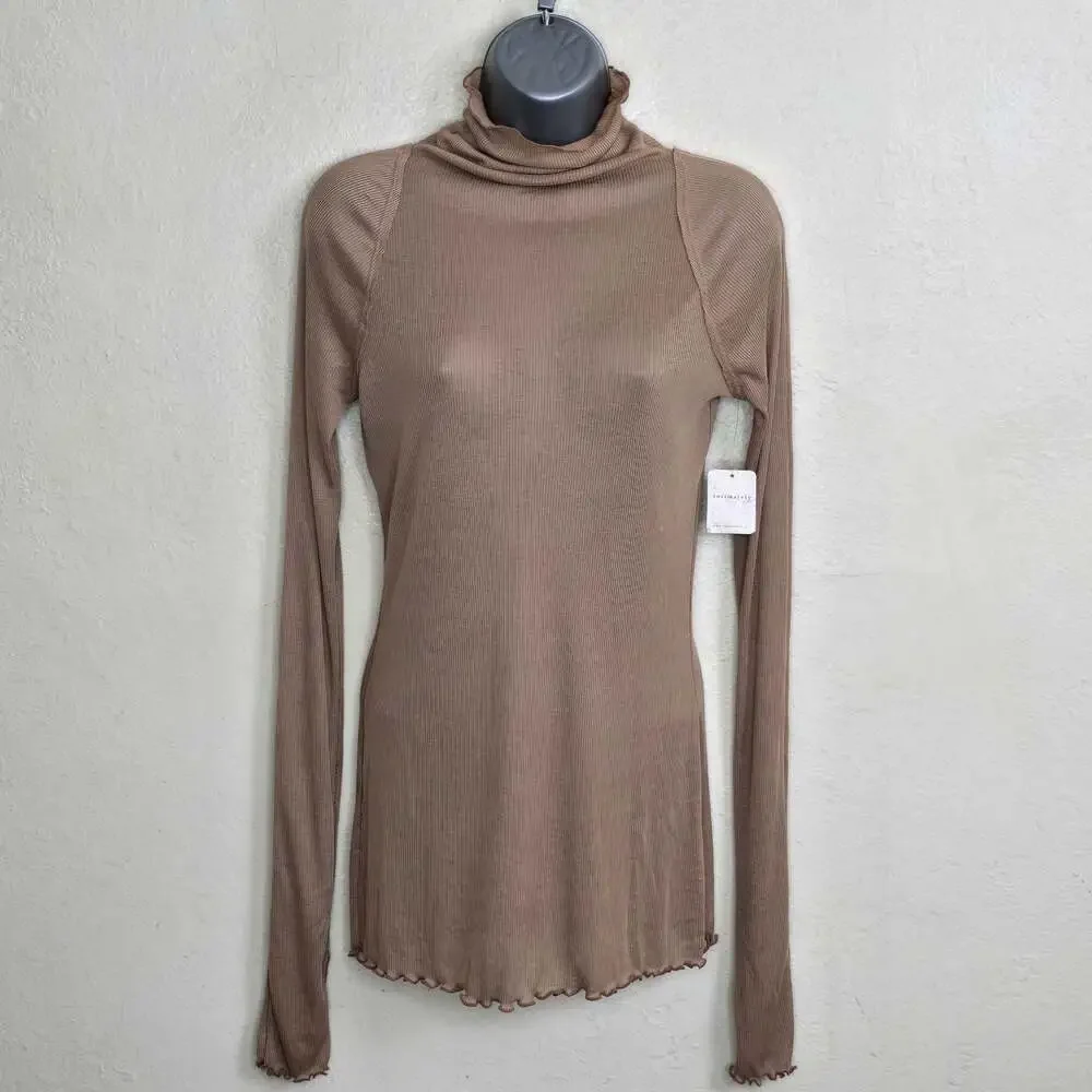 Intimately Free People Long Sleeve Ribbed Turtleneck Top Size M